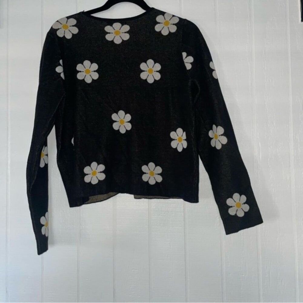 Nikki daisy sweater cropped tie front Cottage core Cardigan sz X-Large sweater - Picture 7 of 7